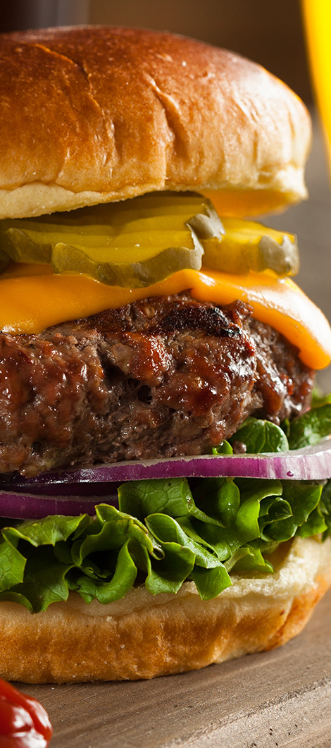 Closeup of Cheeseburger